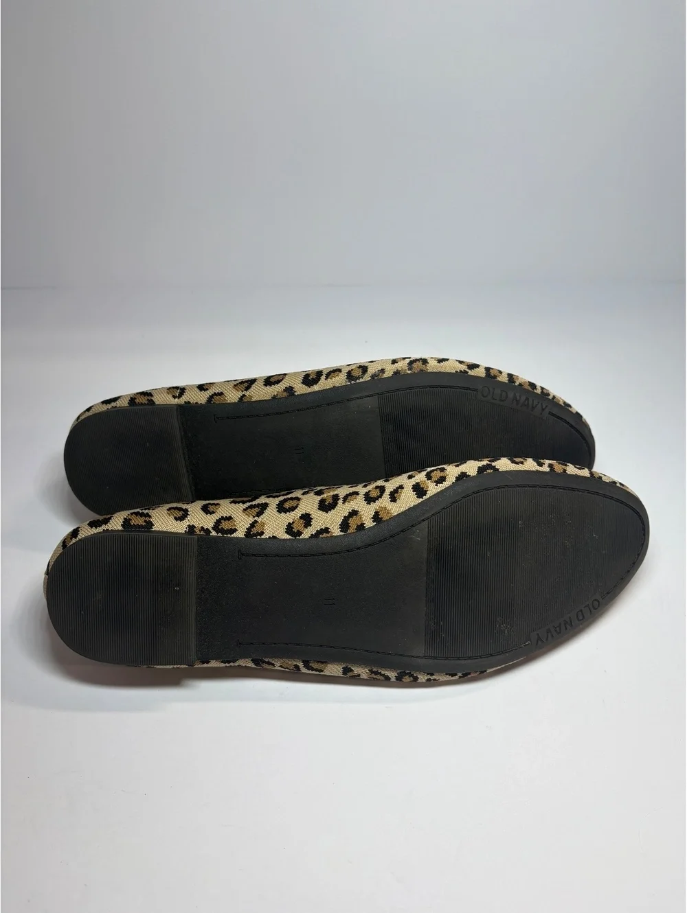 Old Navy Women’s Leopard Print Knit Ballet Flats Size 11 Tan Black